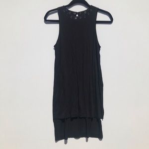Belle Sky Black Longer Tank Top